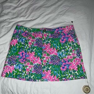Lilly Pulitzer Vibrant Pink and Green Mini Skirt
